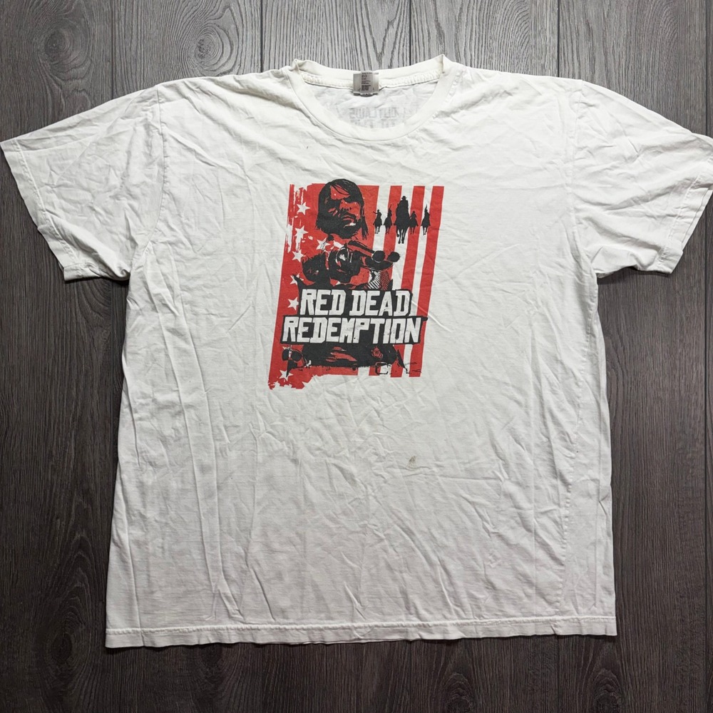 Rockstar Games Red Dead Redemption Graphic T-Shirt Mens 2XL White Promo Tee